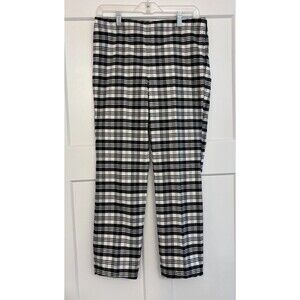Talbots Sutton Black and White Plaid Tailored Ankle Pant Women’s Size 4 Side Zip